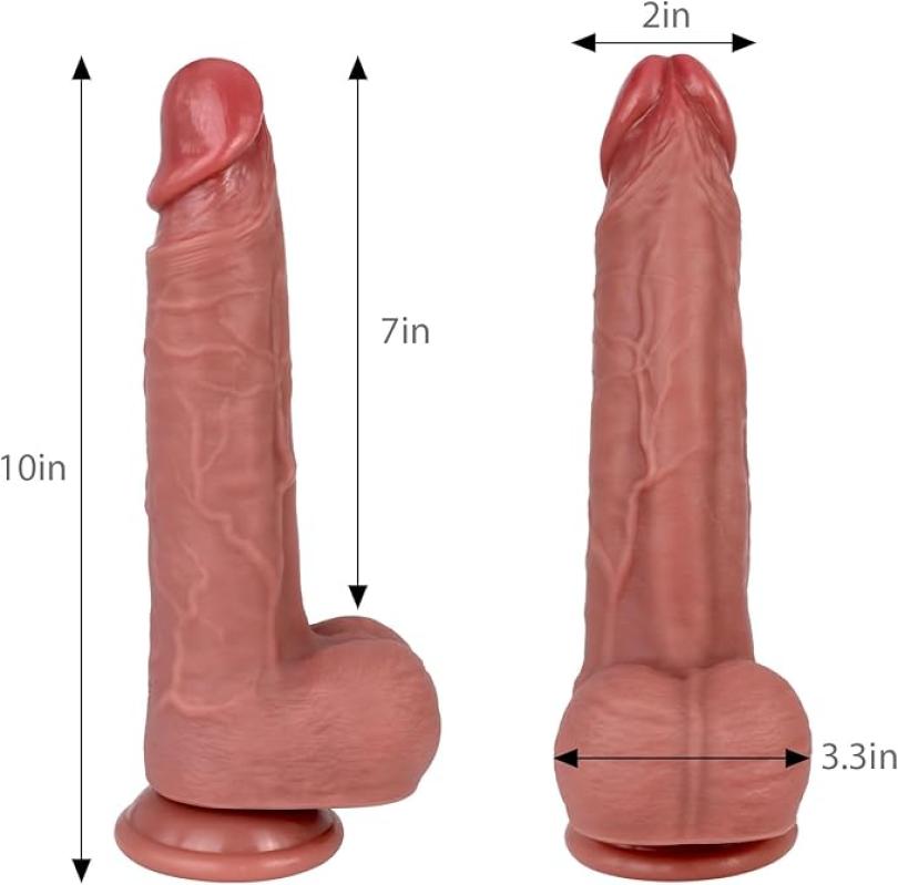 9 Inch Ultra-Realistic Silicone Dildo - Lifelike Veins & Thick Girth w/ Suction Cup Base